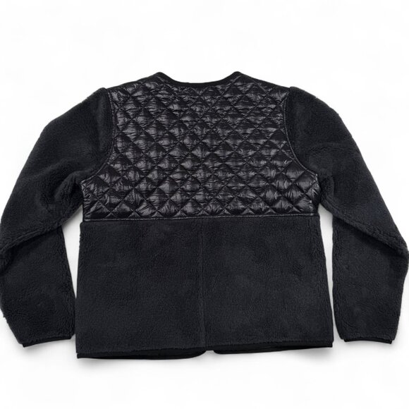 Patagonia‎ Recycled Sherpa Hybrid Jacket Womens Medium Black Fleece Quilted Wool - Picture 10 of 10